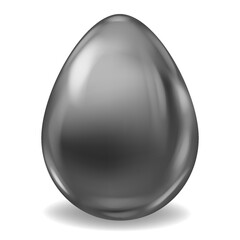 Black Realistic Easter Egg Colored Glossy. Vector illustration