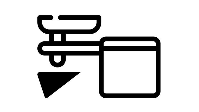 cold pressed oil press machine black icon animation