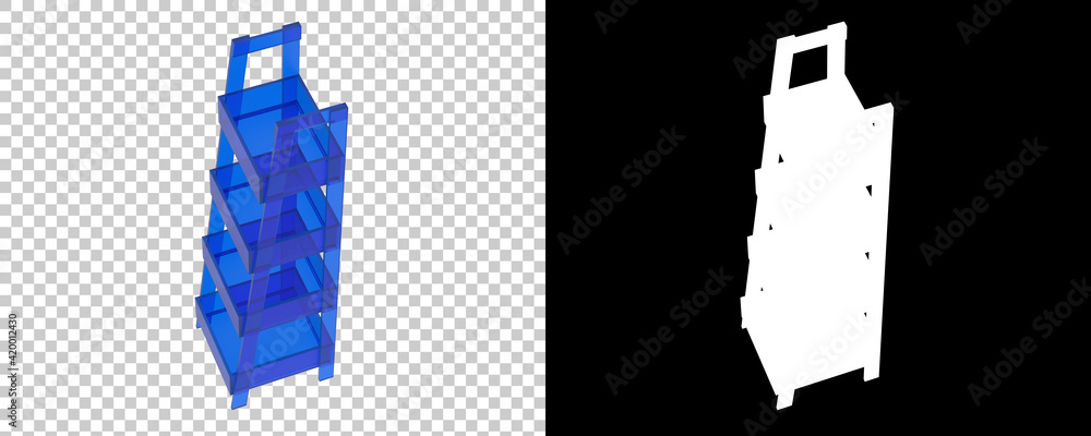 Poster shelf isolated on background with mask. 3d rendering - illustration