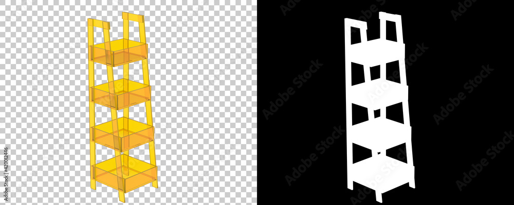 Aufkleber shelf isolated on background with mask. 3d rendering - illustration
