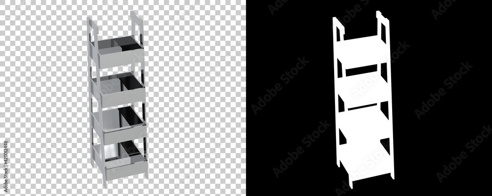Aufkleber shelf isolated on background with mask. 3d rendering - illustration