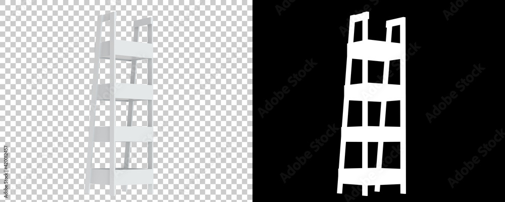 Poster shelf isolated on background with mask. 3d rendering - illustration
