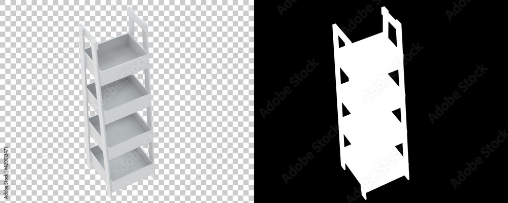 Poster shelf isolated on background with mask. 3d rendering - illustration