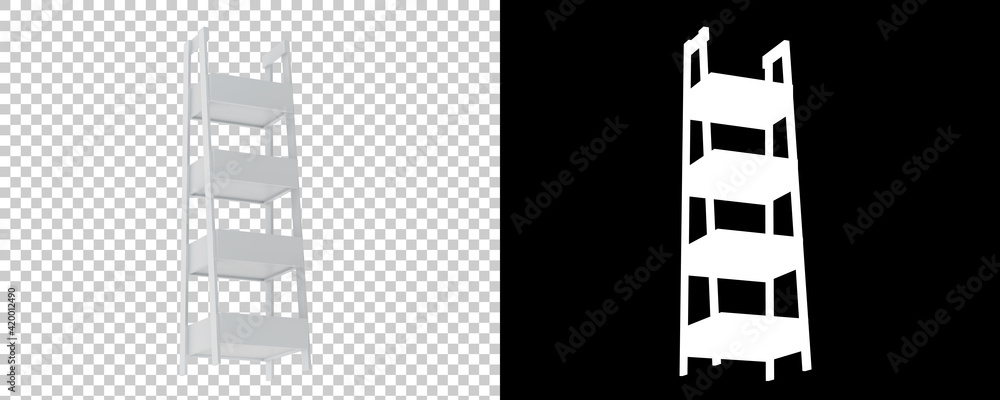 Poster shelf isolated on background with mask. 3d rendering - illustration