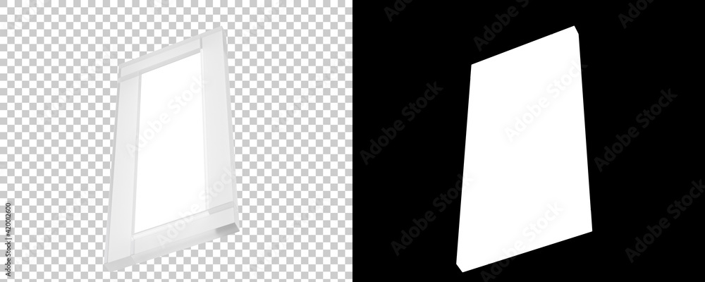 Poster frame isolated on background with mask. 3d rendering - illustration