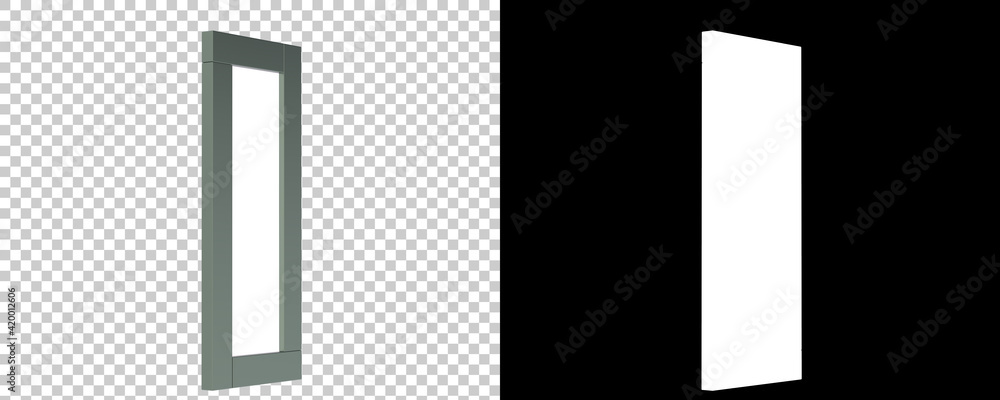 Poster frame isolated on background with mask. 3d rendering - illustration