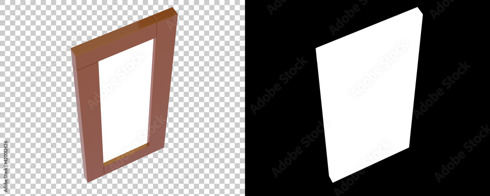 Poster frame isolated on background with mask. 3d rendering - illustration