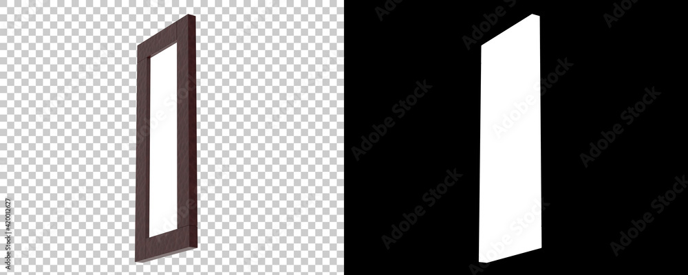 Poster frame isolated on background with mask. 3d rendering - illustration