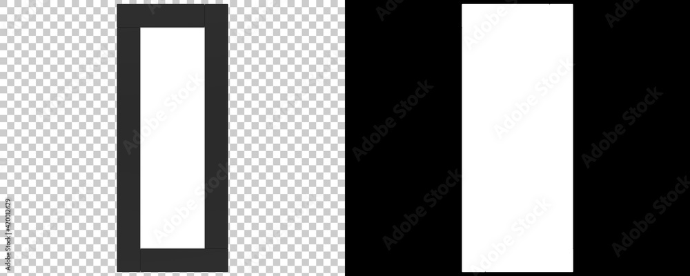 Poster frame isolated on background with mask. 3d rendering - illustration