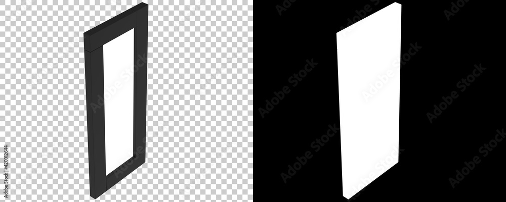 Poster frame isolated on background with mask. 3d rendering - illustration