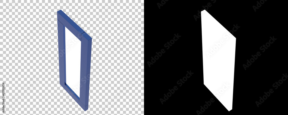 Poster frame isolated on background with mask. 3d rendering - illustration