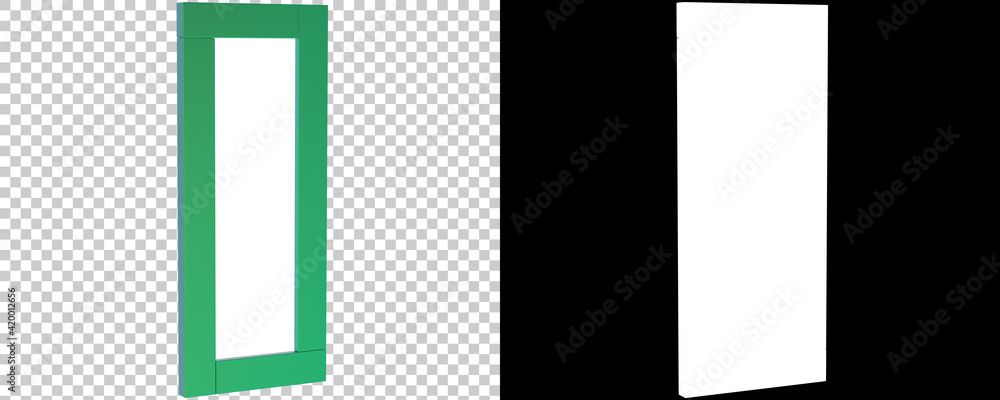 Poster frame isolated on background with mask. 3d rendering - illustration