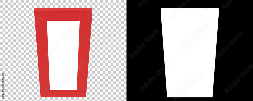 Poster frame isolated on background with mask. 3d rendering - illustration