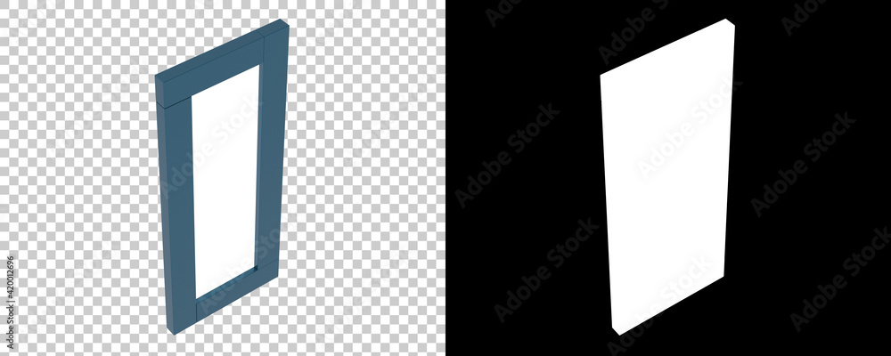 Poster frame isolated on background with mask. 3d rendering - illustration