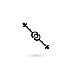 Simple Old Key Icon with shadow