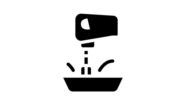 mixer kitchen tool glyph icon animation