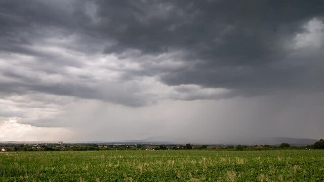 Timelapse - Dark clouds over the Taunus low mountain range, Hessen, Germany