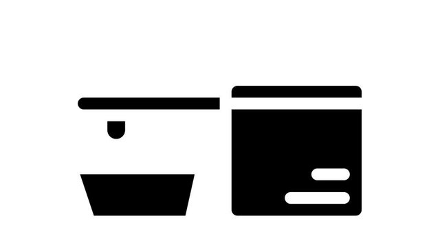cold pressed oil press machine glyph icon animation