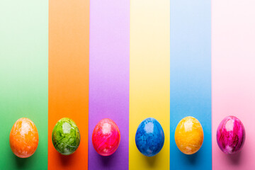 Multicolor geometric background with easter eggs.