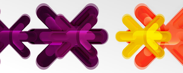 Abstract glossy crosses background for business or technology presentations, internet posters or web brochure covers