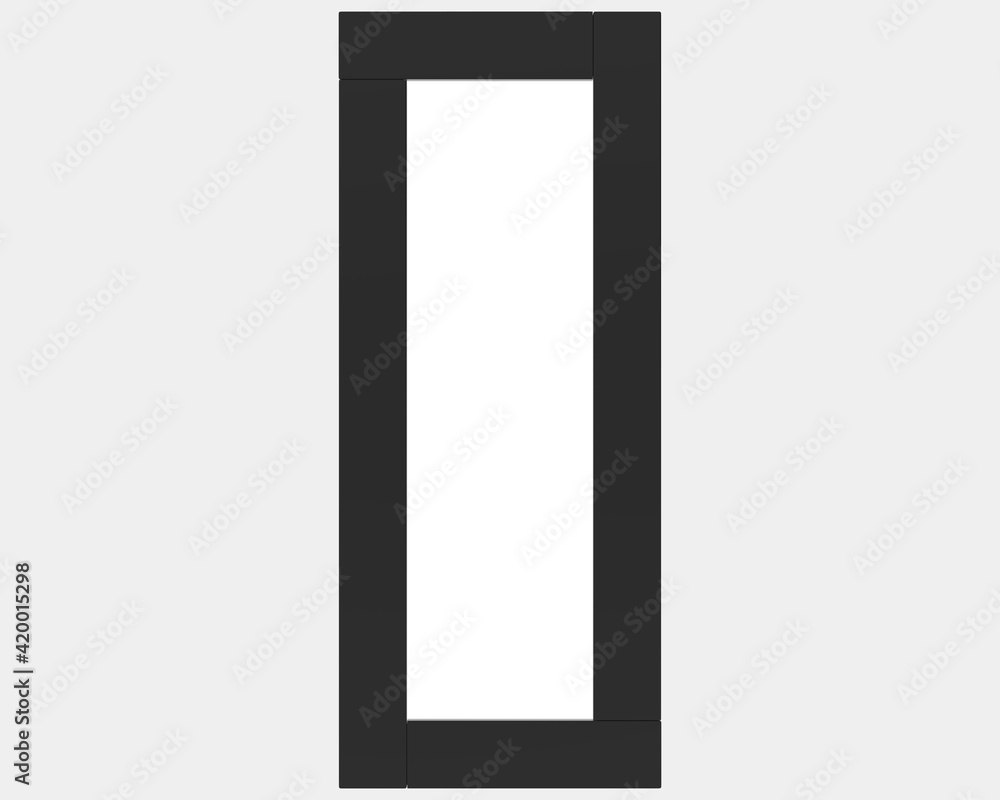 Poster frame isolated on grey background. 3d rendering - illustration