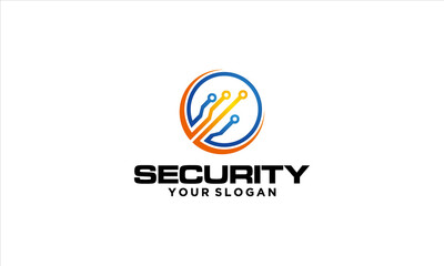 combination technology and security logo design