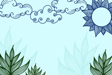 Obraz premium Vector illustration background with floral theme. Style with copy space for text. Backdrop for greeting cards, posters, banners, and placards. 