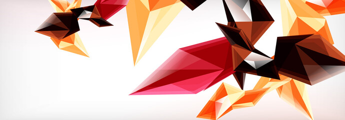Vector 3d triangles and pyramids abstract background for business or technology presentations, internet posters or web brochure covers