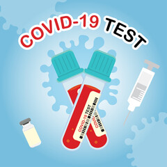 Blood test tube of coronavirus patients in vitro to invent vaccine.