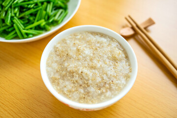 Chinese Food Weight Loss Set Quinoa Porridge with Fried Sweet Potato Stems