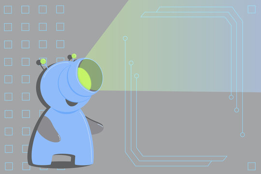 Background, advertising banner of robotics and technology.