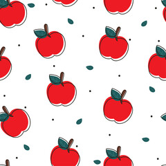 Seamless pattern with cute cartoon fruit for fabric print, textile, gift wrapping paper. colorful vector for kids, flat style