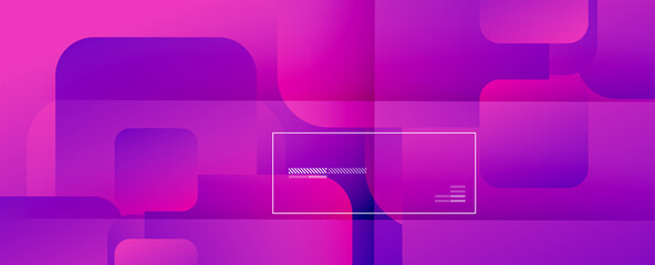 Square shapes composition geometric abstract background. 3D shadow effects and fluid gradients. Modern overlapping forms