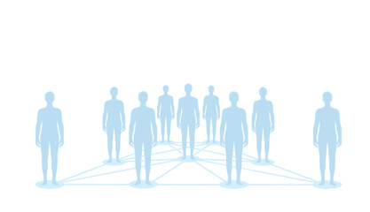 Silhouettes people connections. vector illustration