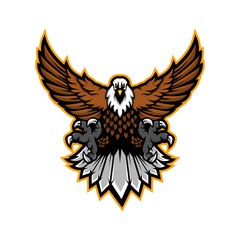Eagle sport Mascot Logo Design Illustration Vector