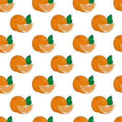 Seamless pattern with citrus fruits. Print, textile, layout, design.