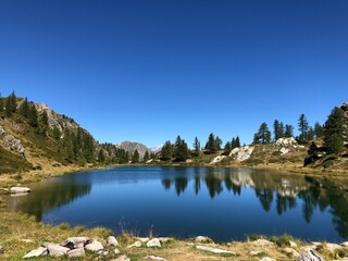 Lake at the Italian Alps in Piemonte 