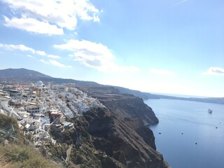 View over Thira, Santorini, Greece