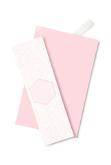 Scented sachets on white background, top view
