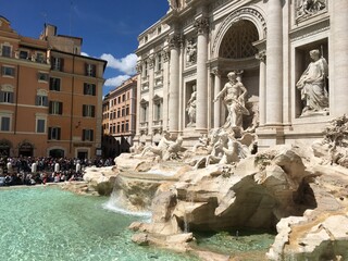 Fototapeta na wymiar Tivoli fountain in Rome, Italy