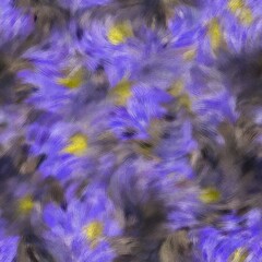 Obraz premium Seamless faux digital painted floral pattern print. High quality illustration. Procedural painting with realistic brush strokes in impressionistic style. Abstract art for surface design and print.