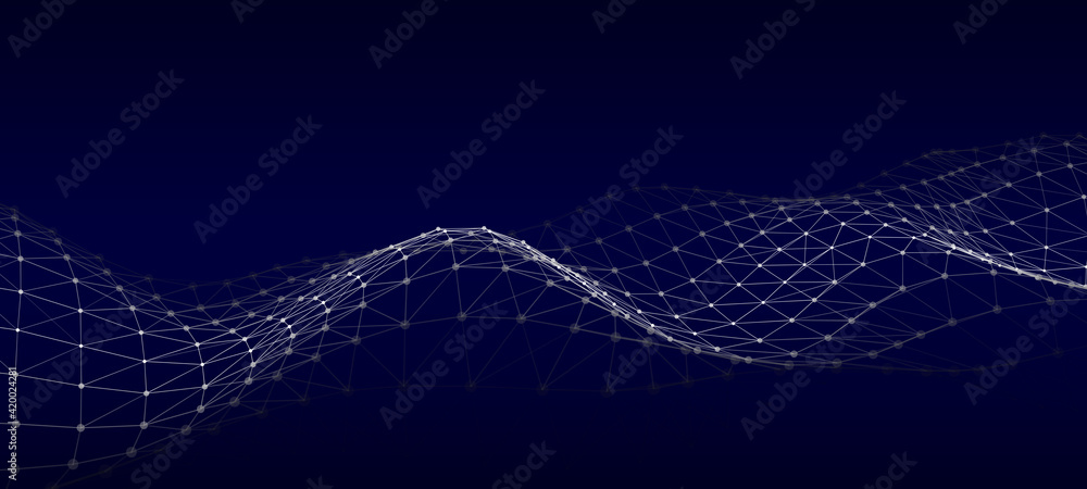 Aufkleber vector futuristic wave. digital technology. big data.