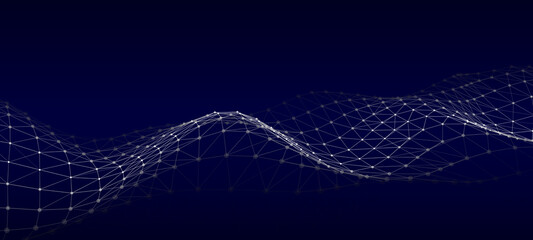 Vector futuristic wave. Digital technology. Big data.