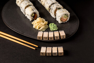 Maki Sushi Food Delivery Box with lettering