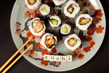 Maki Sushi Food Delivery Box with lettering