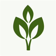 Logo tree leaves, plants.Sticker, icon, emblem on the theme of ecology, botany, agronomy.