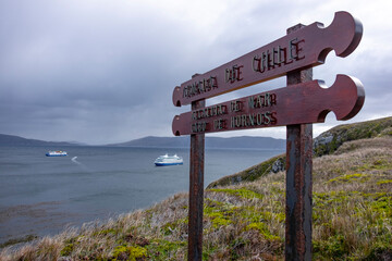 View from Cabo de Hornos (Cape Horn) located in the south of Tierra del Fuego archipelago, in Antártica Province, Magallanes Region. 
