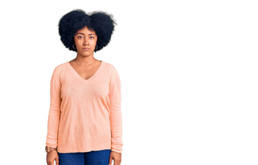 Young african american girl wearing casual clothes depressed and worry for distress, crying angry and afraid. sad expression.