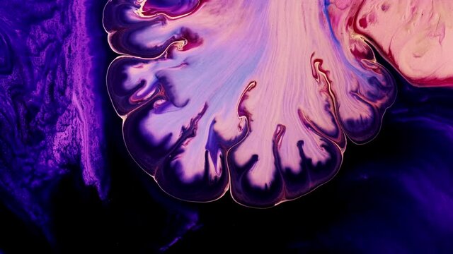 Fluid art. Macro Abstract color moving background close up