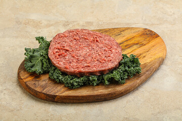Raw beef burger cutlet for burger